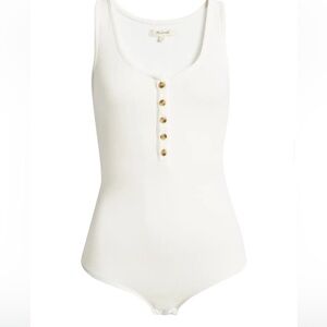 Madewell Tank Thong Bodysuit White‎ Cotton  Size Medium